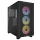 PC Power Flow Dark Mesh Mid Tower ATX Gaming Casing with Power Supply