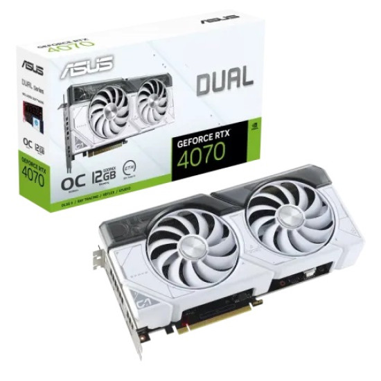 ASUS Dual GeForce RTX 4070 White OC Edition 12GB GDDR6X Graphics Card