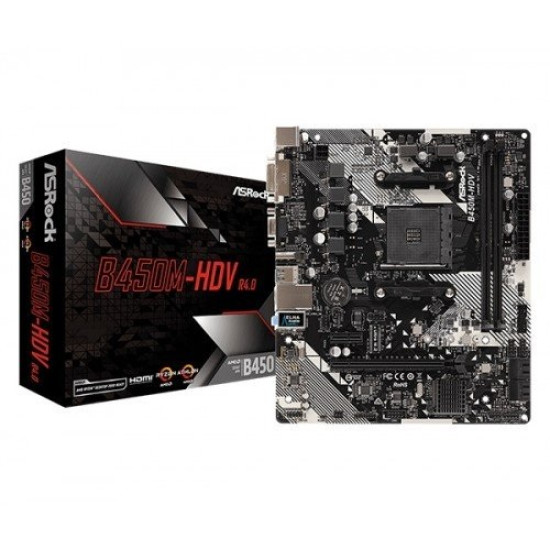 ASRock B450M-HDV R4 0 AMD Motherboard