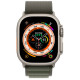 Apple Watch Ultra GPS + Cellular 49mm Titanium Case with Green Alpine Loop